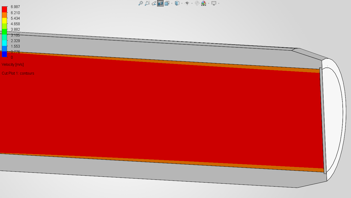 Wall shear stress along the wetted tube surface; average 78.84 Pa with a localized 671.83 Pa peak