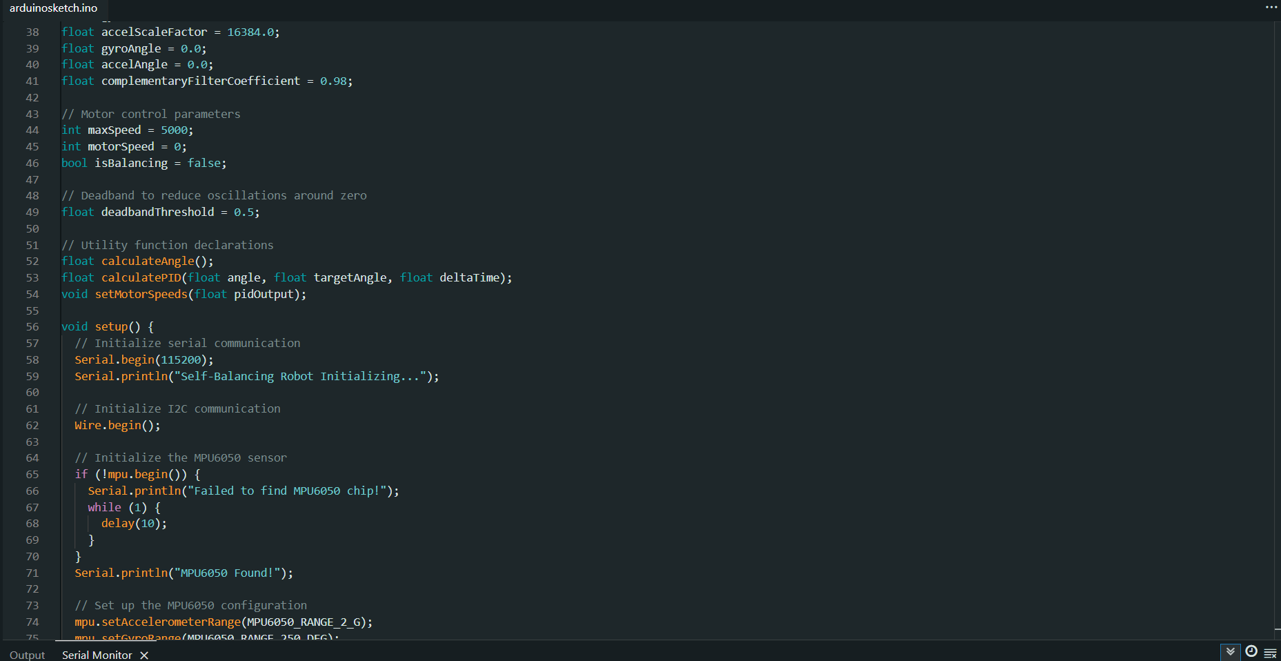 Firmware source code — sensor reading
