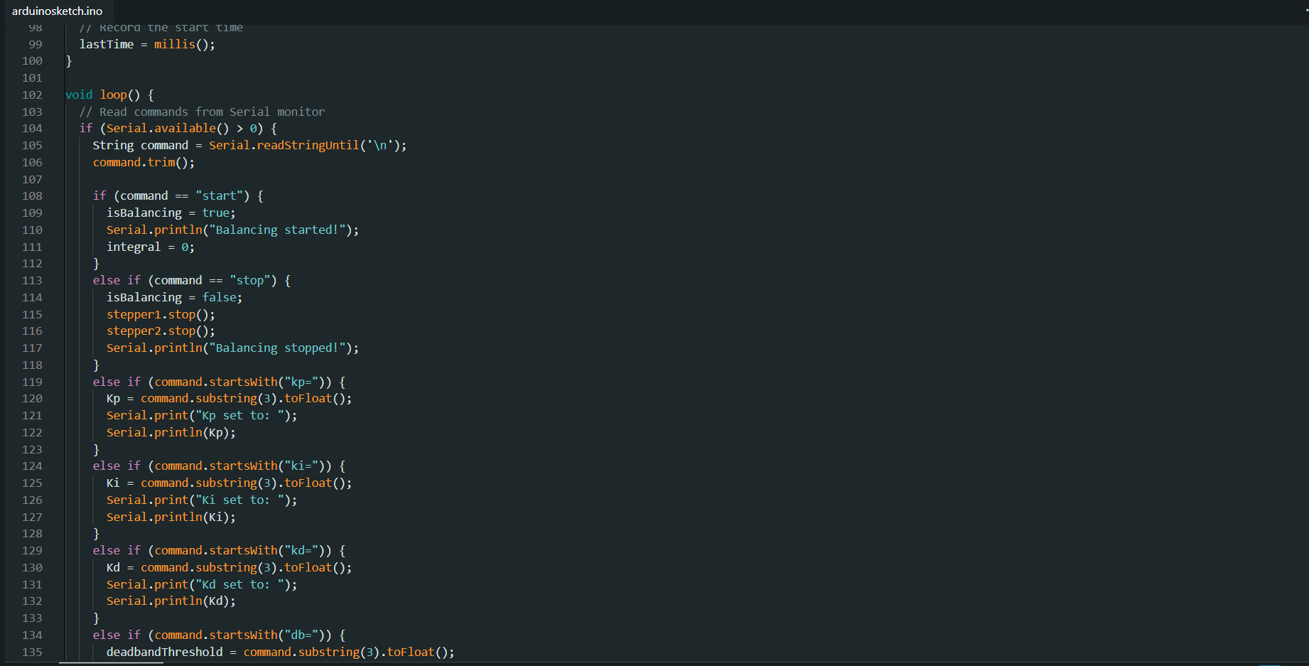 Firmware source code — stepper driver control