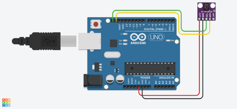 Basic Arduino-to-MAX30102 I2C wiring diagram
